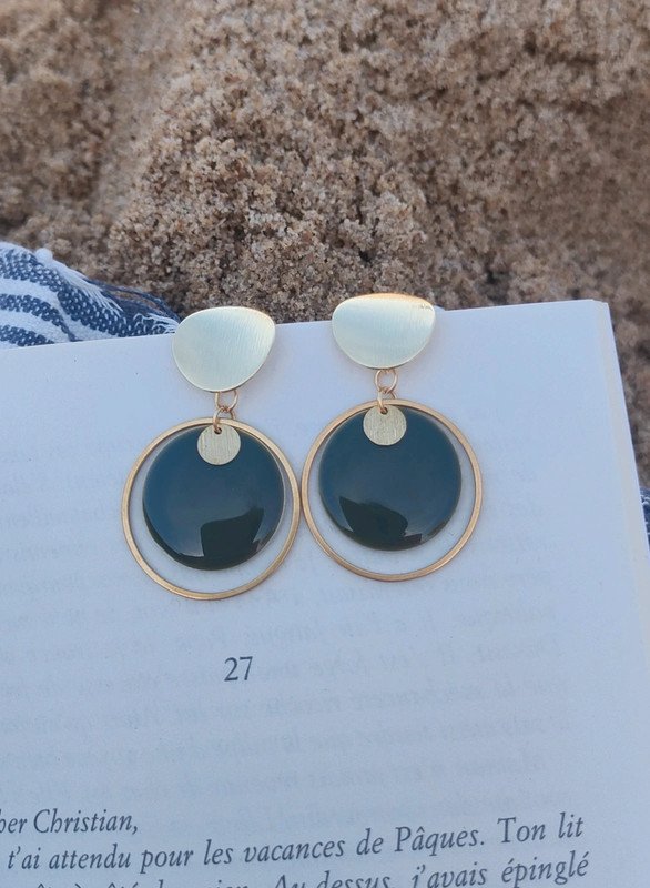 Boucles d'oreilles rayon vert