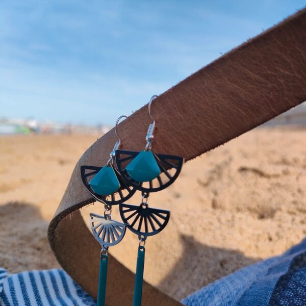 Boucles d'oreilles gouttes bleues