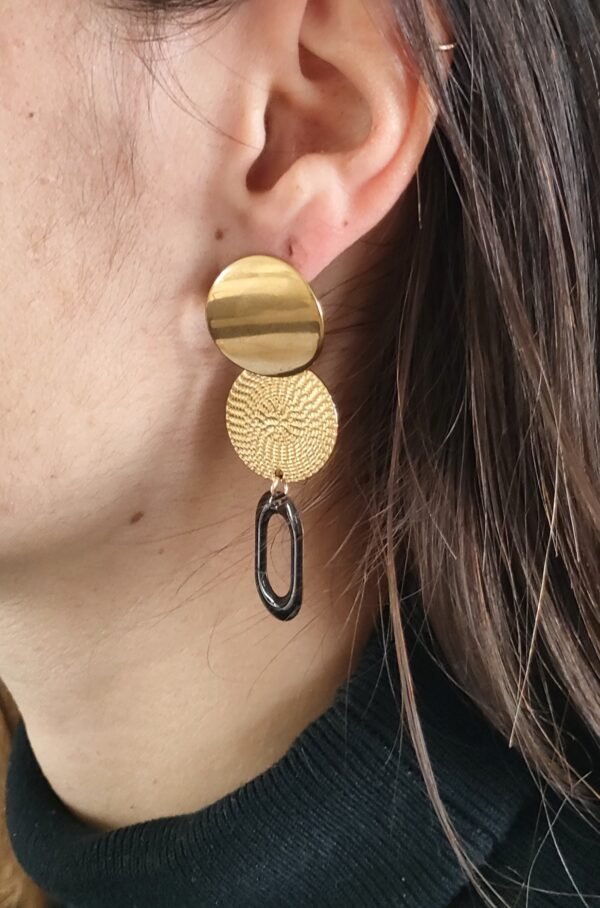 Boucles d'oreilles anneau noir