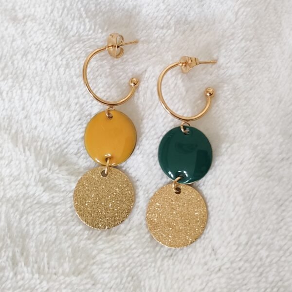 Boucles d'oreilles bicolores