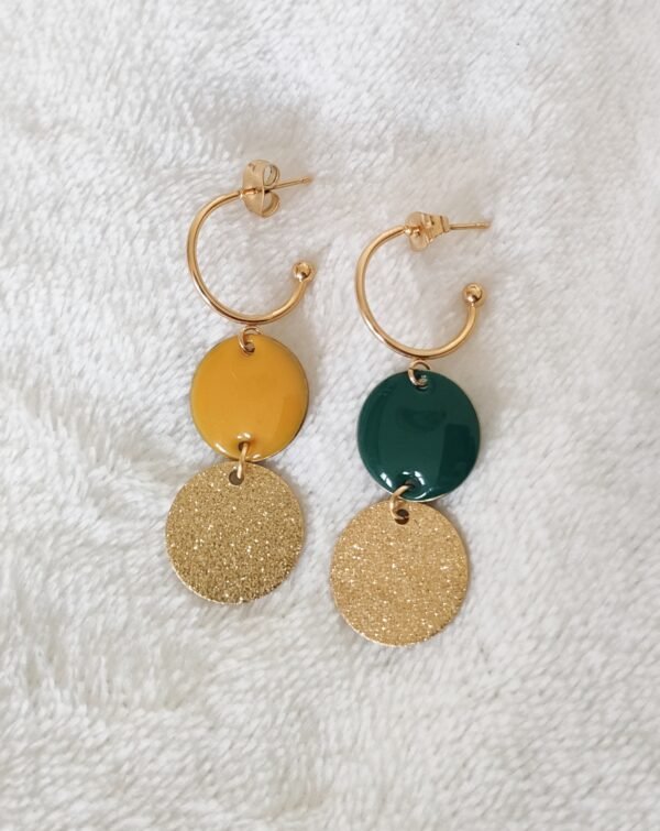 Boucles d'oreilles bicolores