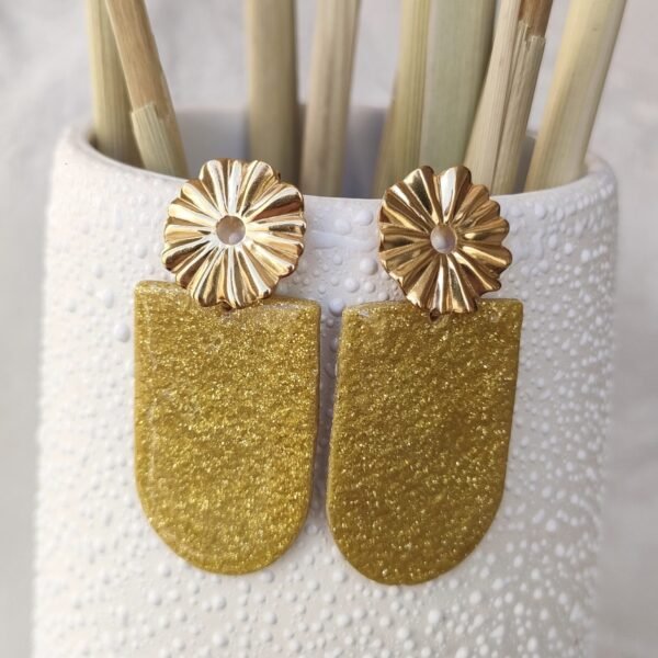 Boucles d'oreilles lotus vert