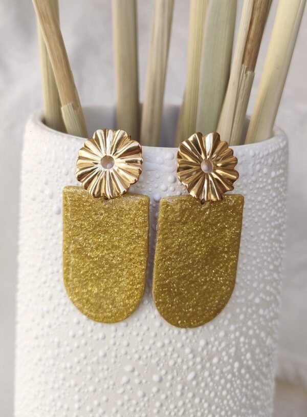 Boucles d'oreilles lotus vert