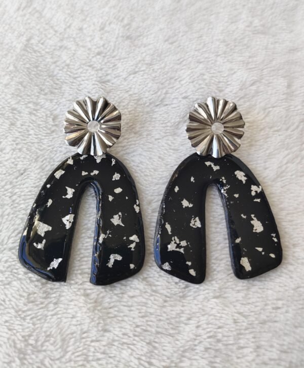 Boucles d'oreilles lotus noir