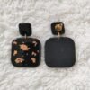 Boucles d'oreilles noires cuivrées