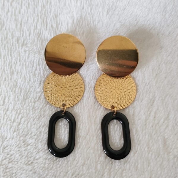 Boucles d'oreilles anneau noir
