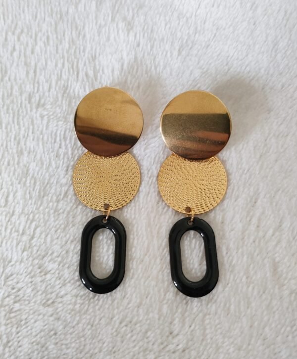 Boucles d'oreilles anneau noir