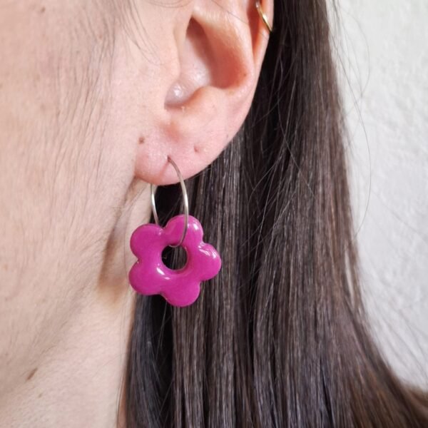 Boucles d'oreilles fleur pourpre