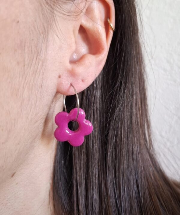 Boucles d'oreilles fleur pourpre
