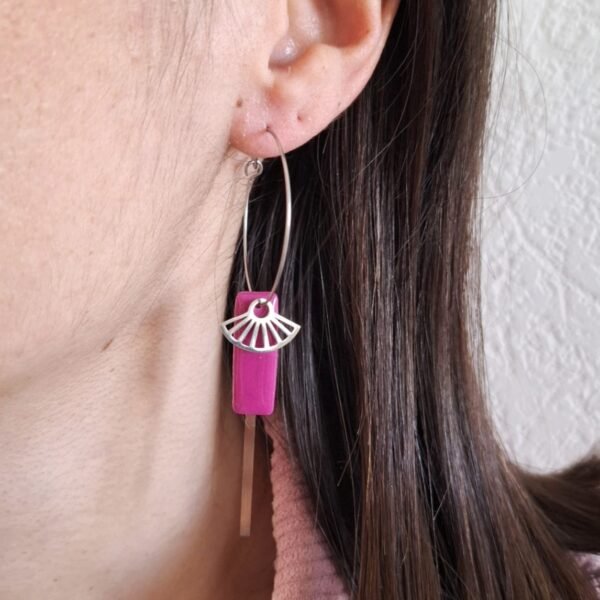 Boucles d'oreilles créoles pourpres