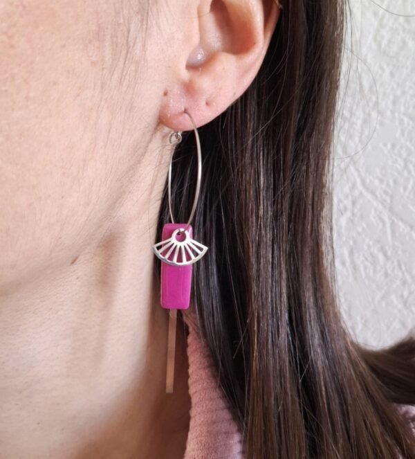 Boucles d'oreilles créoles pourpres