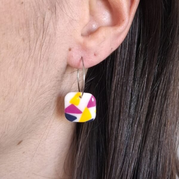Boucles d'oreilles carré printemps