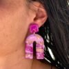 Boucles d'oreilles marbrées violettes