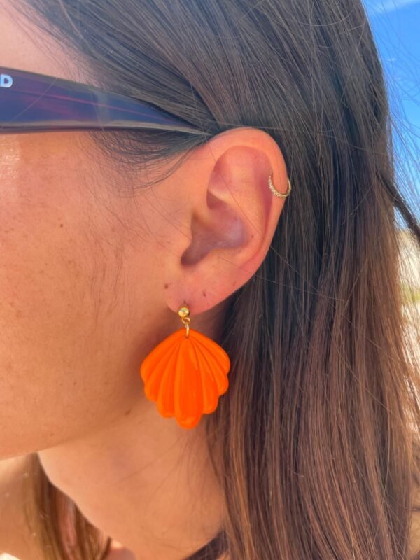 Boucles d'oreilles Coquillage Orange