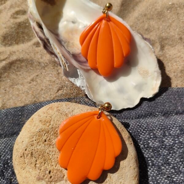 Boucles d'oreilles Coquillage Orange