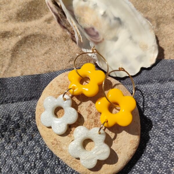 Boucles d'oreilles doubles fleurs