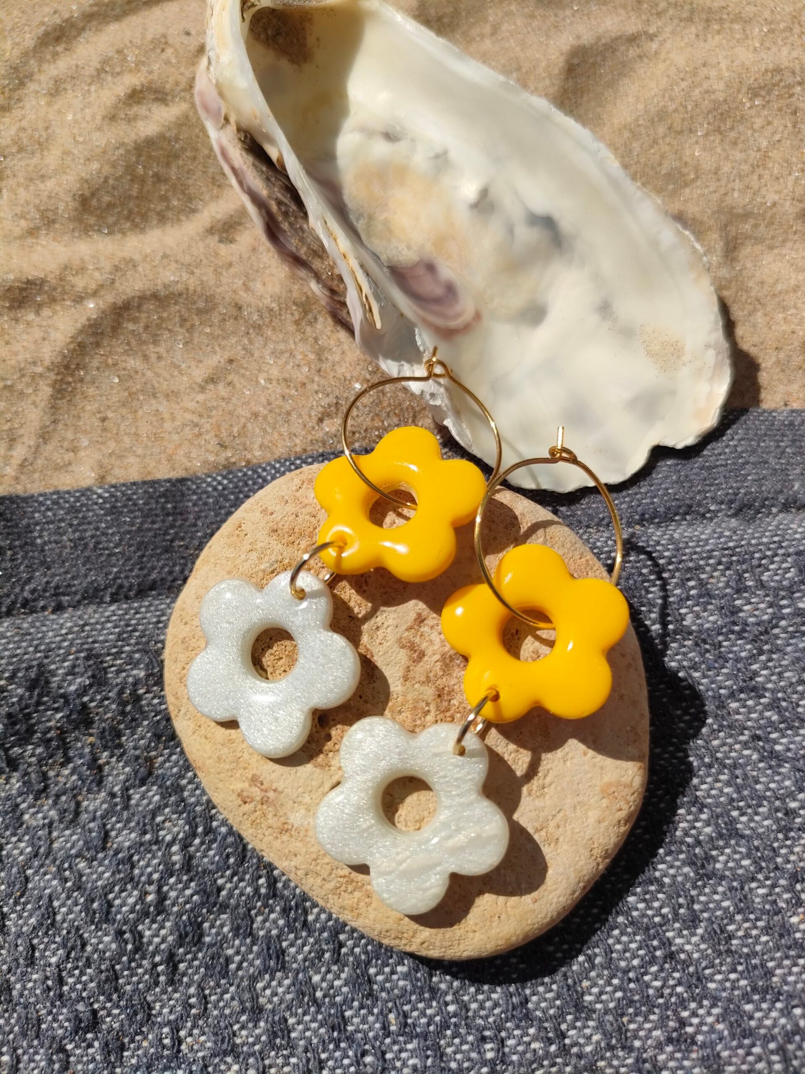 Boucles d'oreilles doubles fleurs