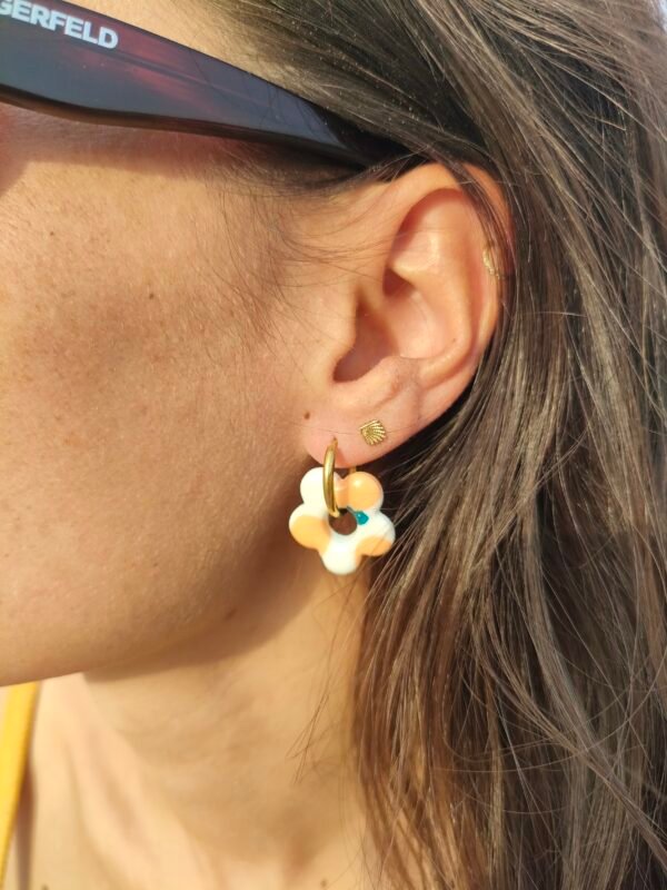 Créoles fleurs pêche