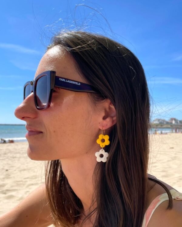 Boucles d'oreilles doubles fleurs