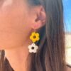 Boucles d'oreilles doubles fleurs