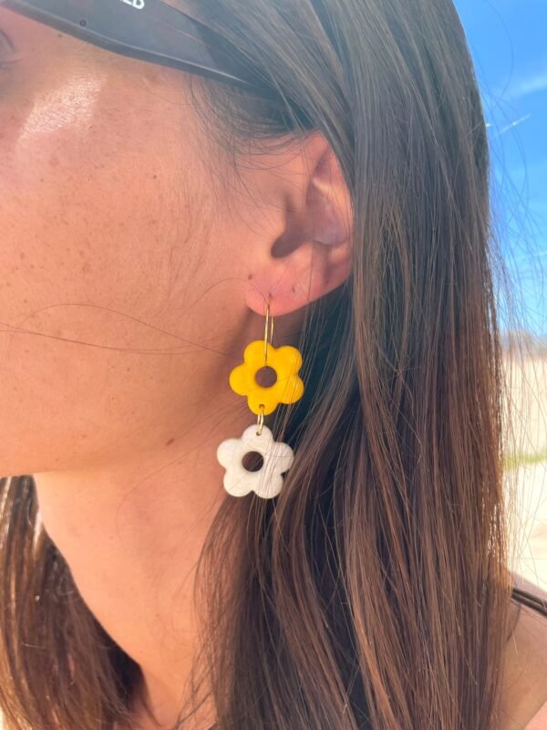 Boucles d'oreilles doubles fleurs