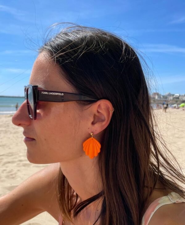Boucles d'oreilles Coquillage Orange