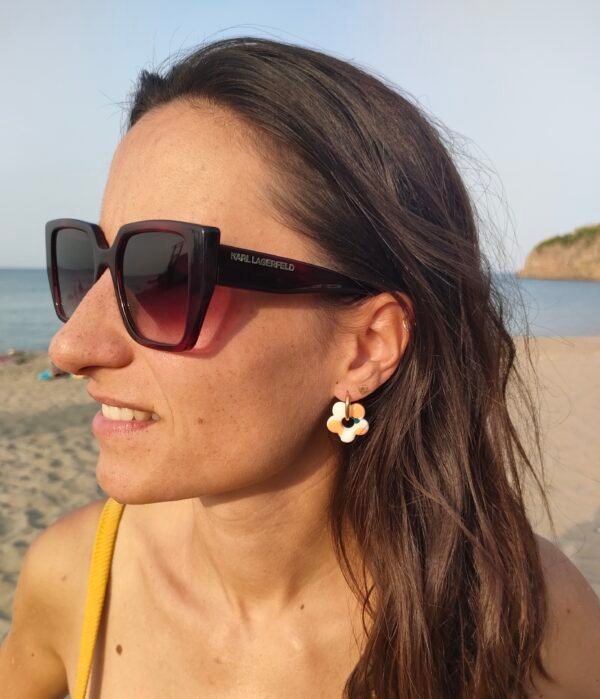 Créoles fleurs pêche