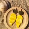 Oplus_131104 Boucles d'oreilles jaunes marbrées