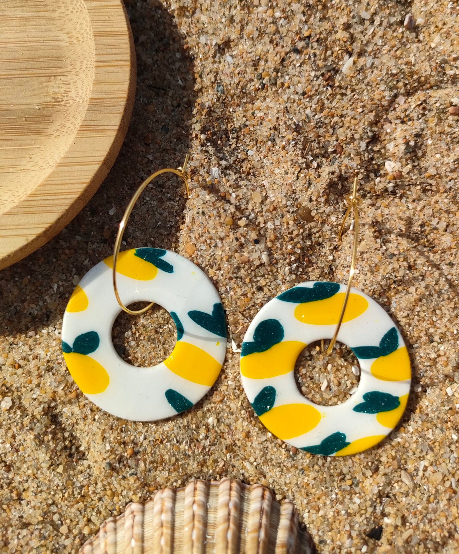 Boucles d'oreilles citron rond