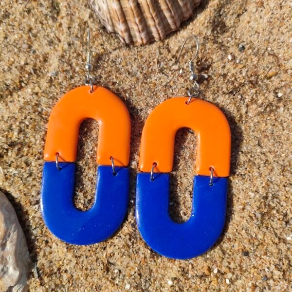 Oplus_131104 Boucles d'oreilles pieuvre bleu