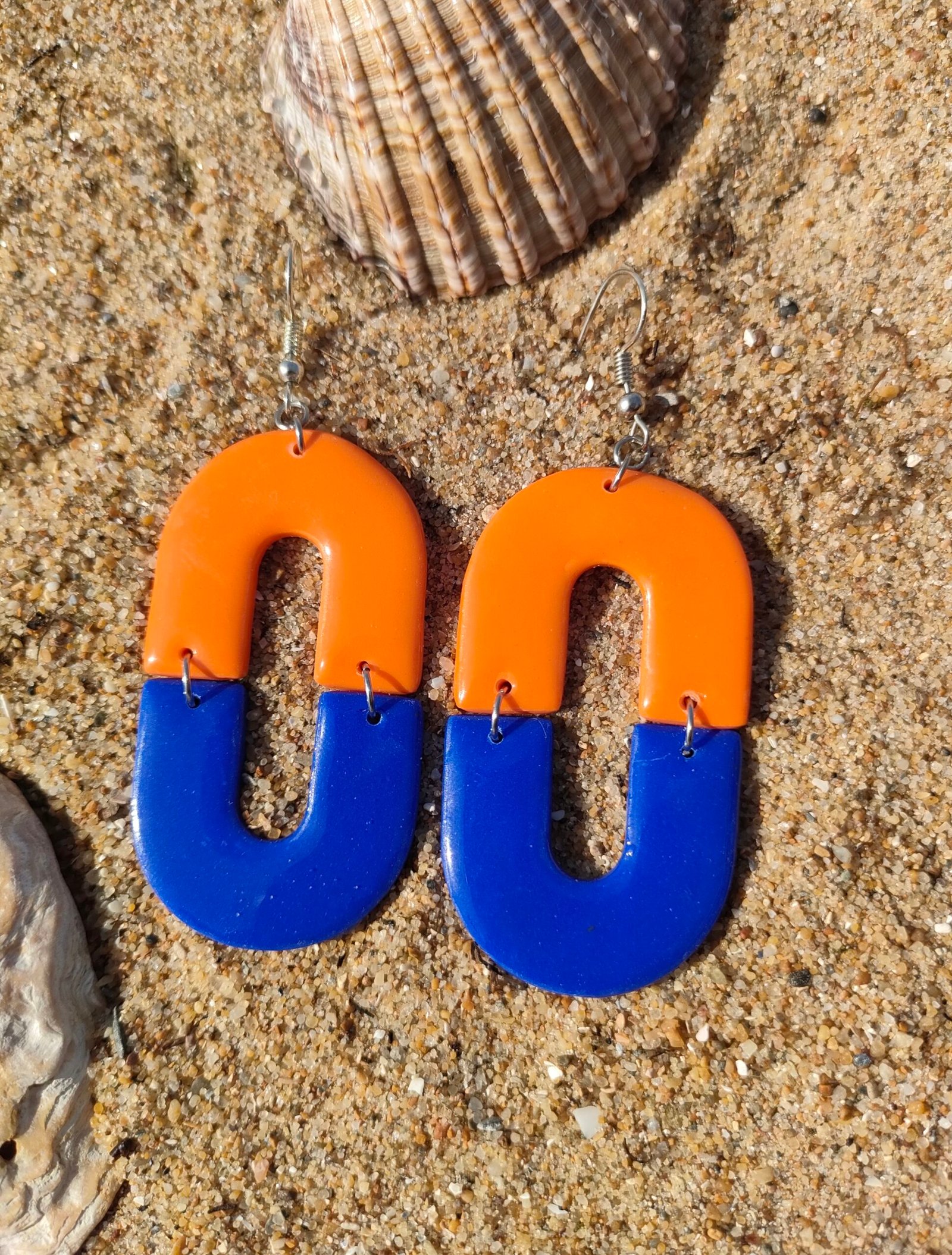 Boucles d'oreilles pieuvre bleu