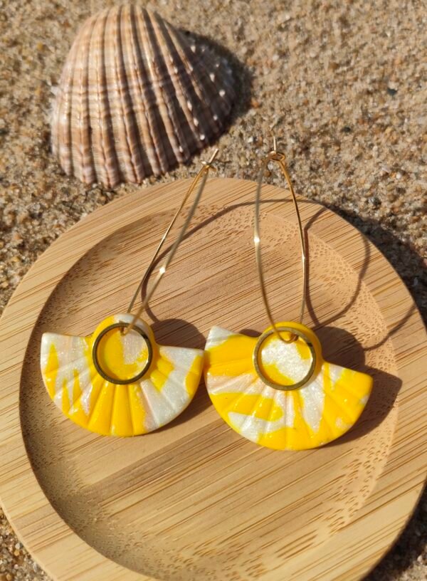 Boucles d'oreilles demi-soleil