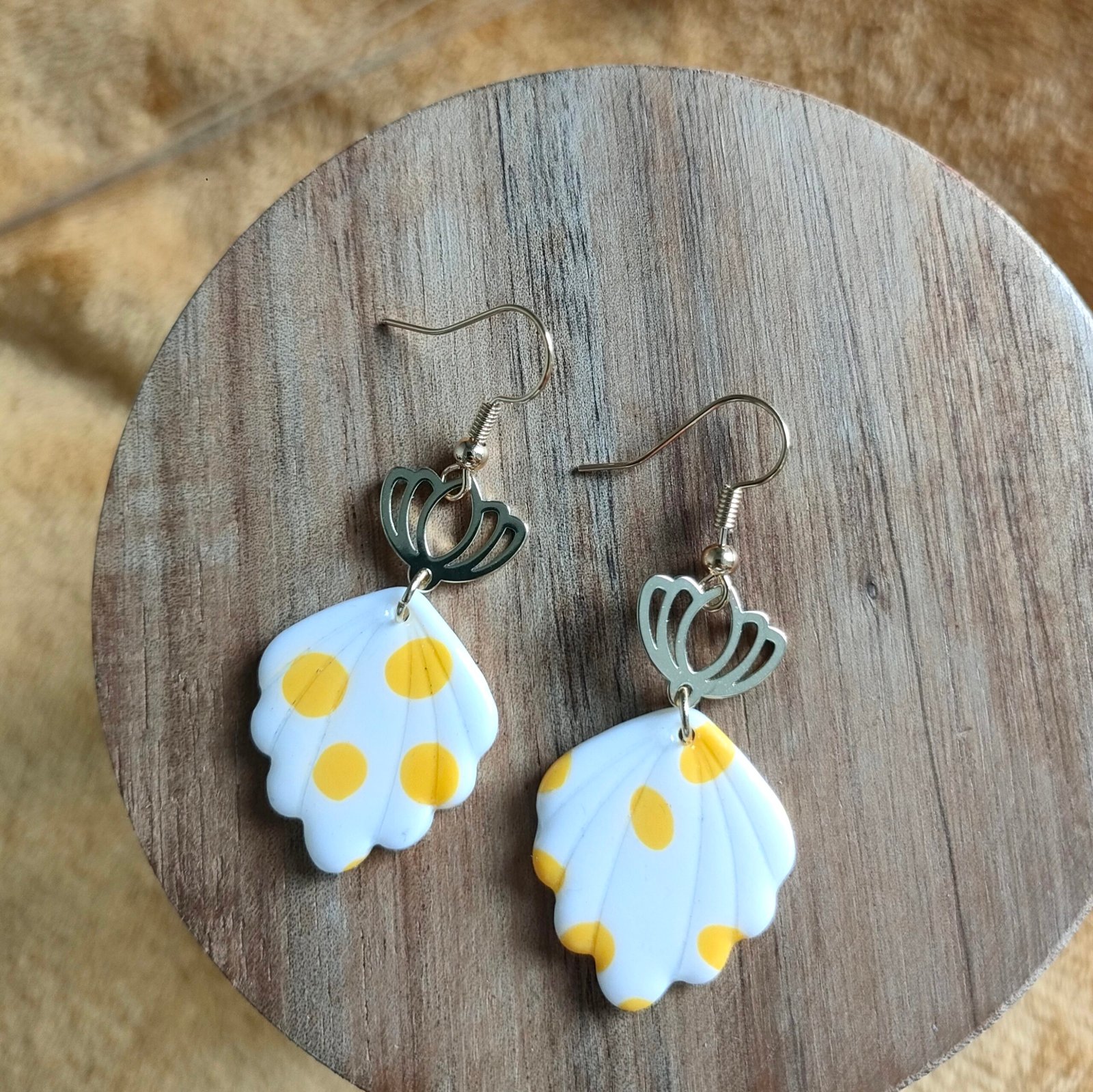 Boucles d'oreilles cage jaune