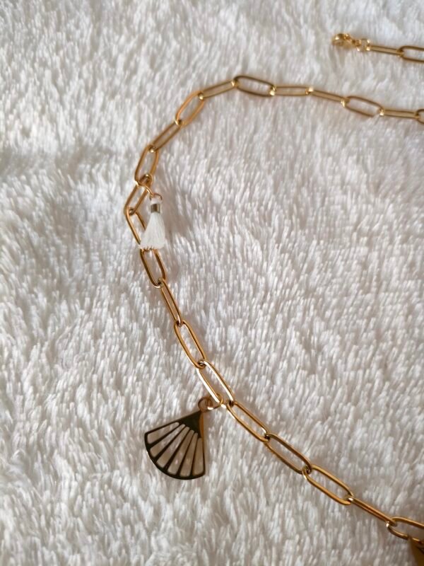 Collier doré breloques oiseau