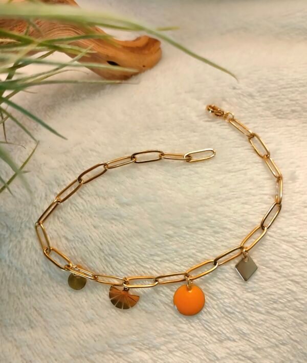 Oplus_131104 Bracelet breloques jaune moutarde