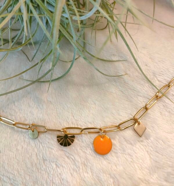 Oplus_131104 Bracelet breloques jaune moutarde