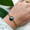 Bracelet sequin rond noir