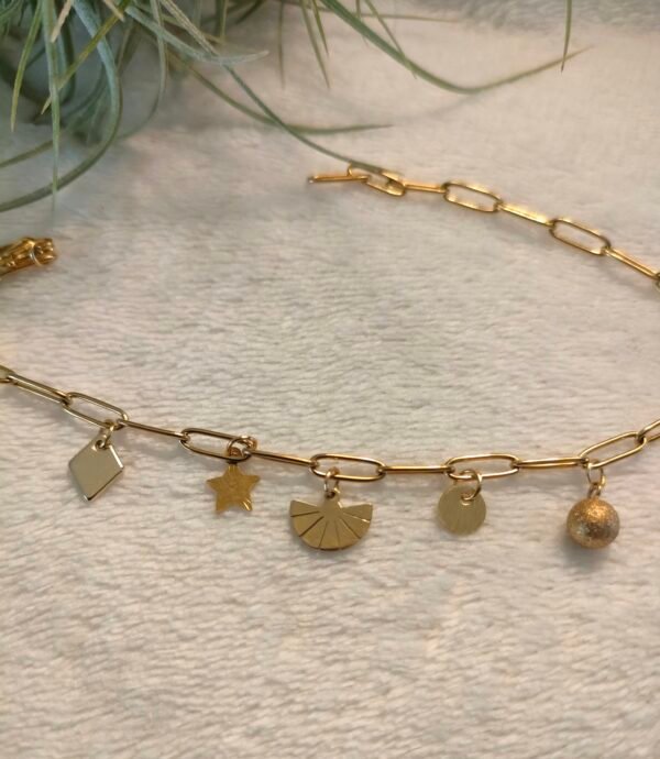 Bracelet breloques dorées